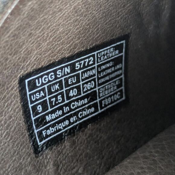 UGG Australia Abbie Clogs Mules Dark Brown Suede Wooden Platform 9 - Picture 10 of 11